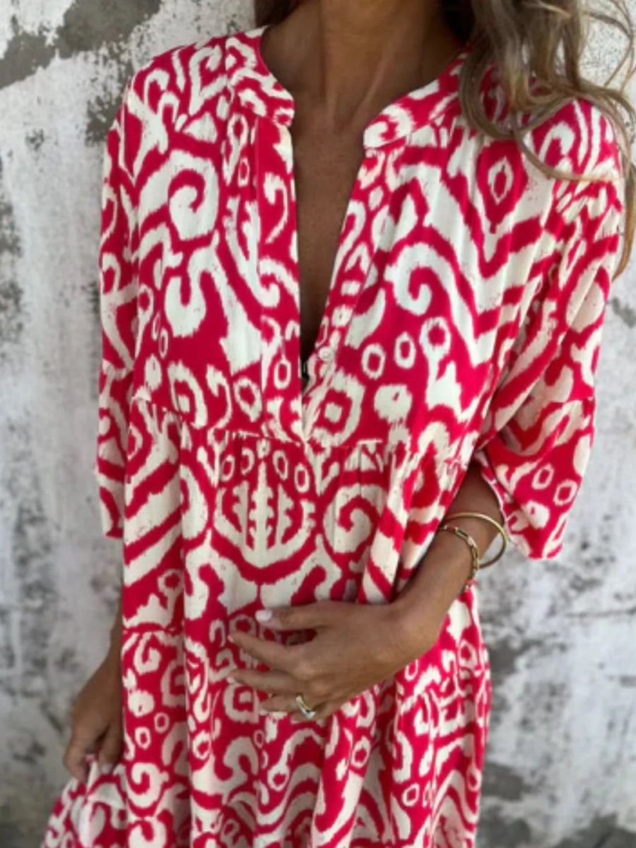 Annabelle | Boho Dress Notch V-Neck