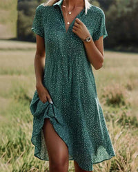 Stella | Polka Dot Midi Dress V-Neck