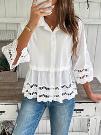 Annabelle | Blouse Embroidered Button-Front