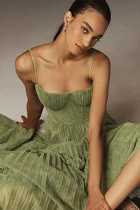 Charlotte | Wedding Guest Maxi Dress A-Line Pleated