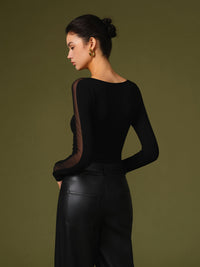 Maxine | Sheer Sleeve Top