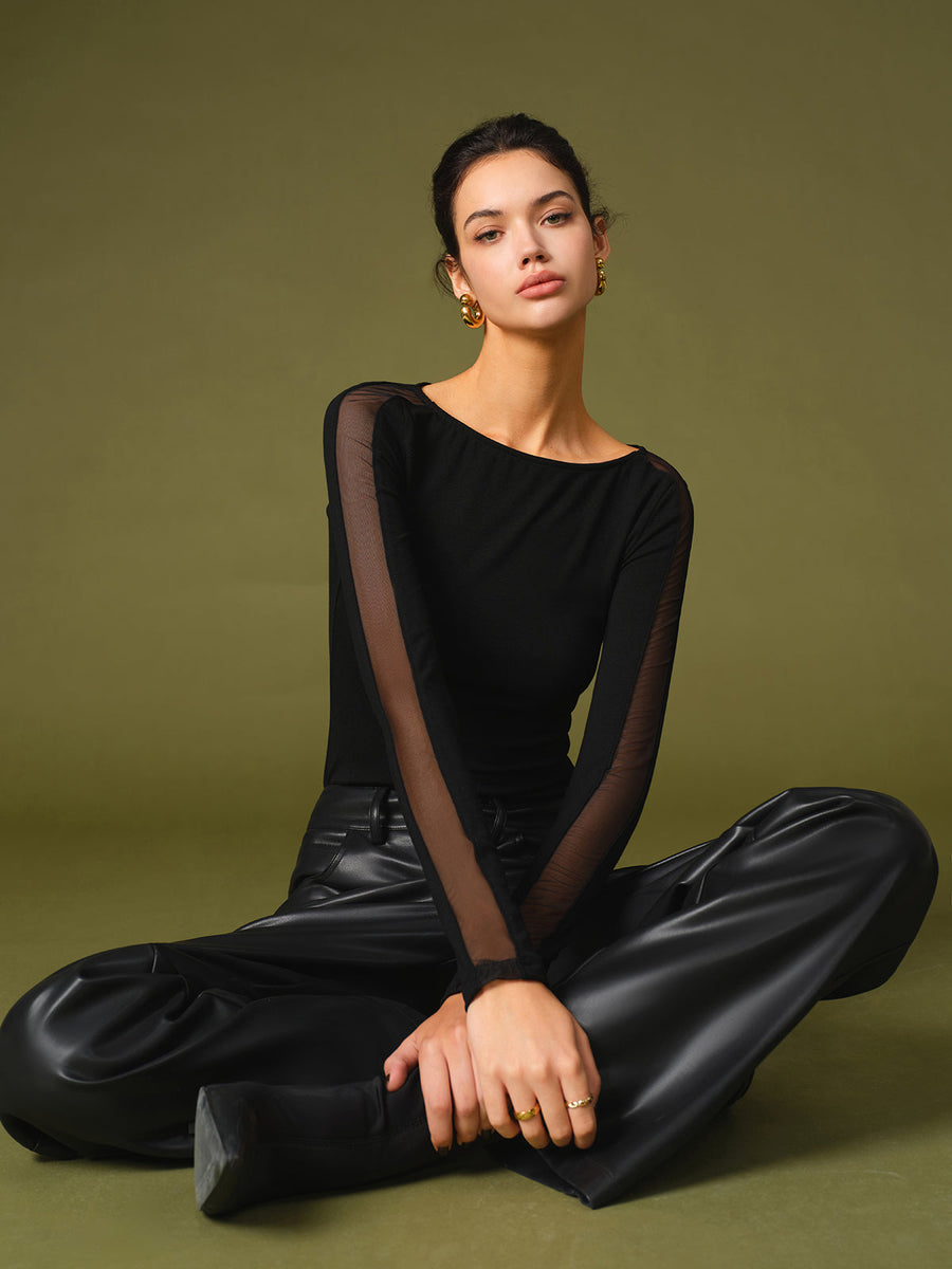 Maxine | Sheer Sleeve Top
