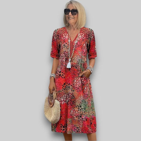 Iris | Printed Sundress V-Neck