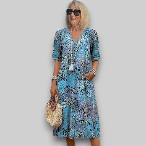 Iris | Printed Sundress V-Neck