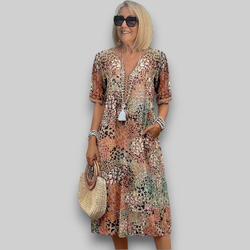 Iris | Printed Sundress V-Neck