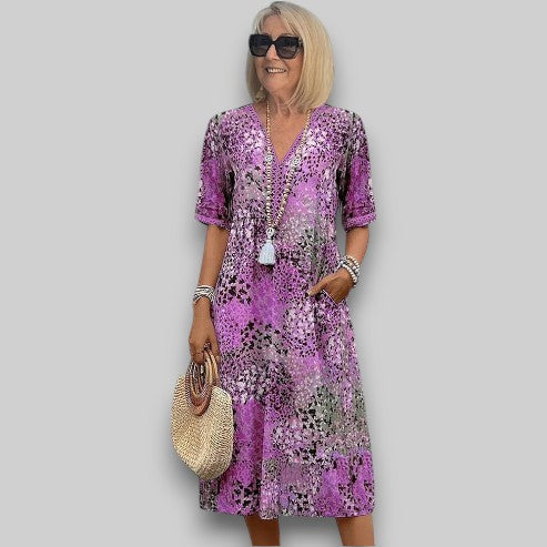 Iris | Printed Sundress V-Neck