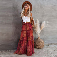Esther | Tiered Maxi Skirt Floral Print