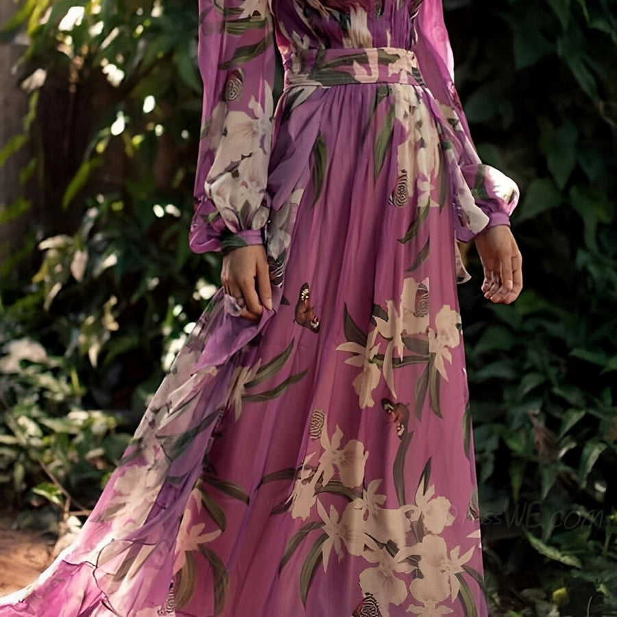 Rosa | Floral Maxi Dress Long Sleeve
