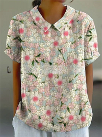 Athena | Blouse Embroidered Short Sleeve