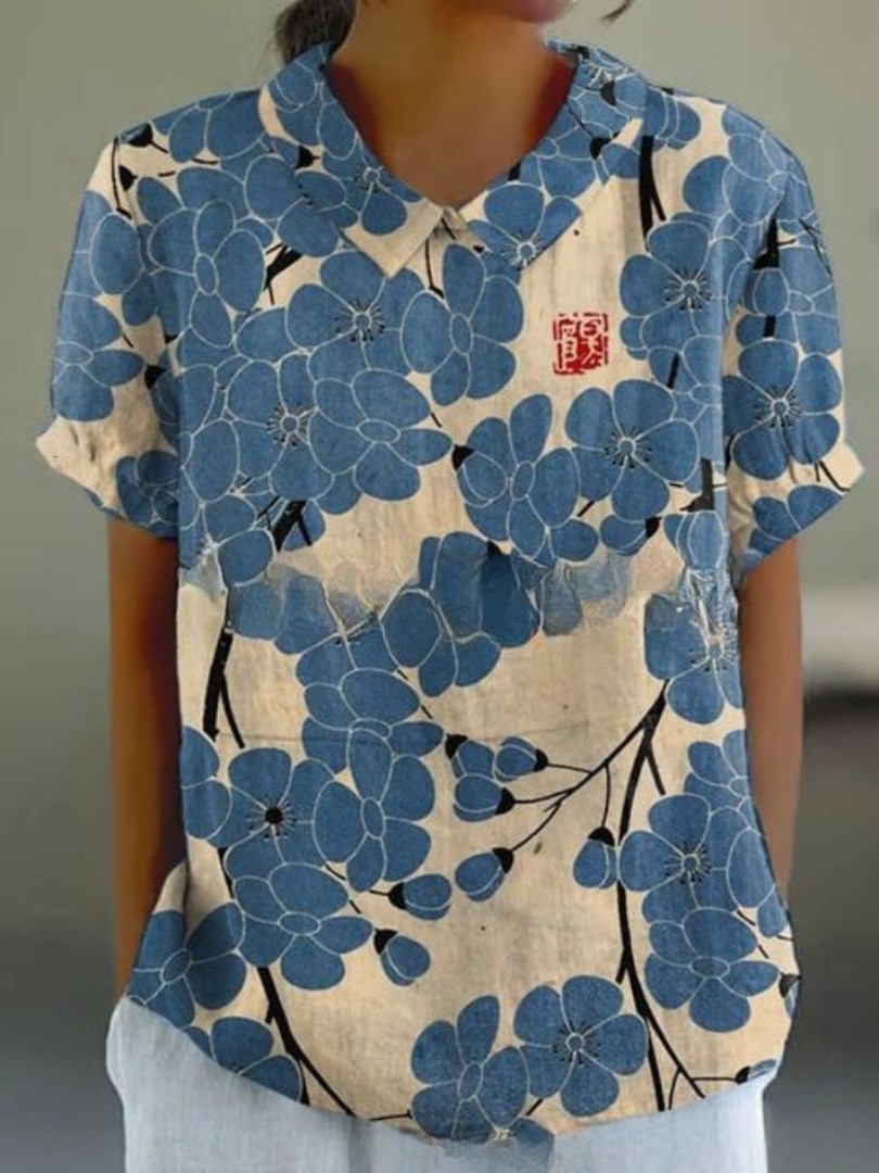 Athena | Blouse Embroidered Short Sleeve