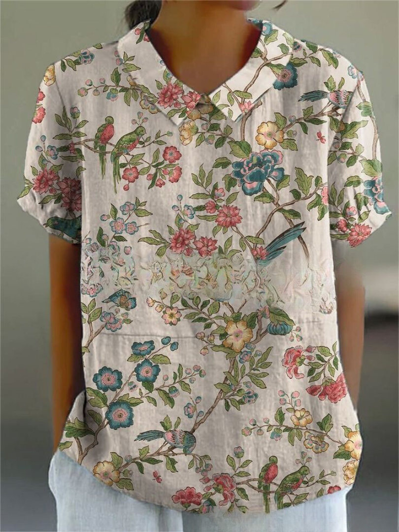 Athena | Blouse Embroidered Short Sleeve
