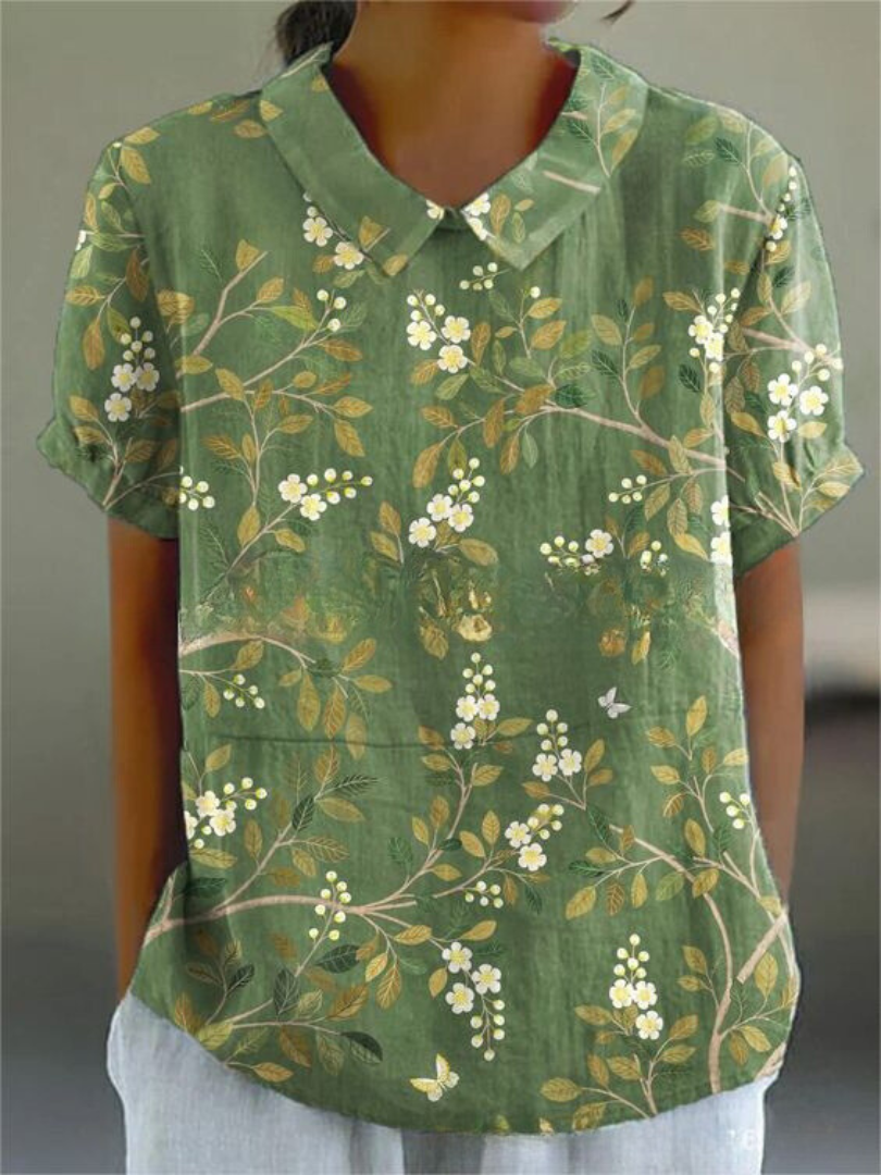Athena | Blouse Embroidered Short Sleeve