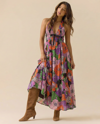 Wren | Halter Maxi Dress Smocked Floral