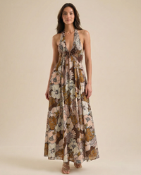 Wren | Halter Maxi Dress Smocked Floral