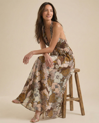 Wren | Halter Maxi Dress Smocked Floral