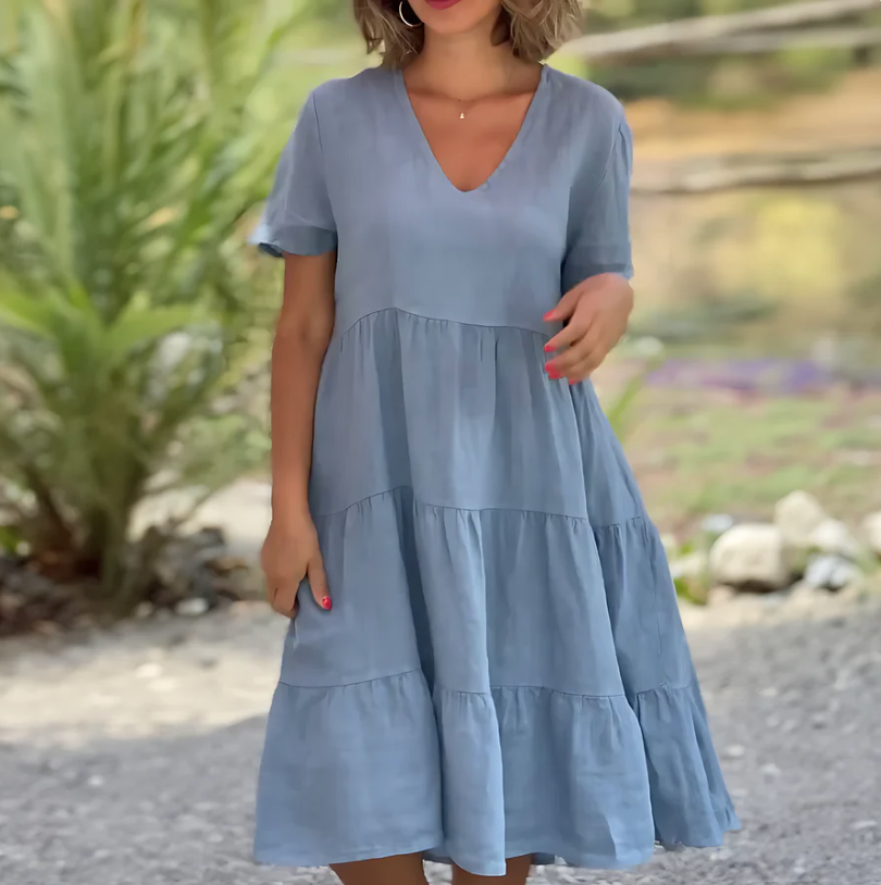 Cheyenne | Boho Sundress V-Neck Tiered
