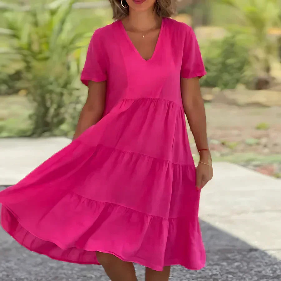 Cheyenne | Boho Sundress V-Neck Tiered