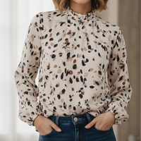 Polly |  Vintage Blouse Printed High Mock