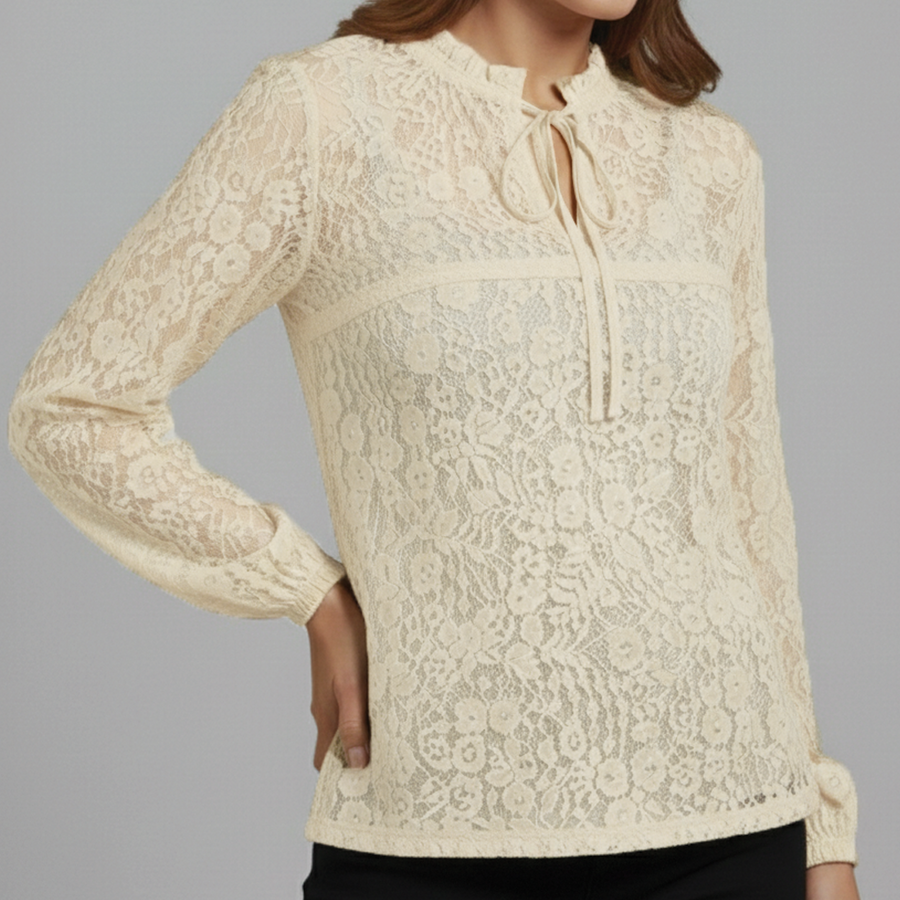 Miriam | Romantic Blouse Tie-Neck Lace