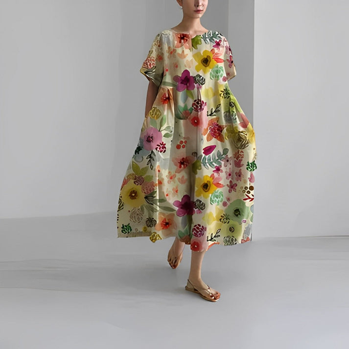Lauren | Floral Midi Dress Sleeveless