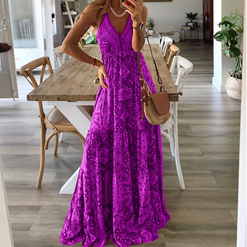 Pearl | Boho Maxi Sundress Halter V-Neck