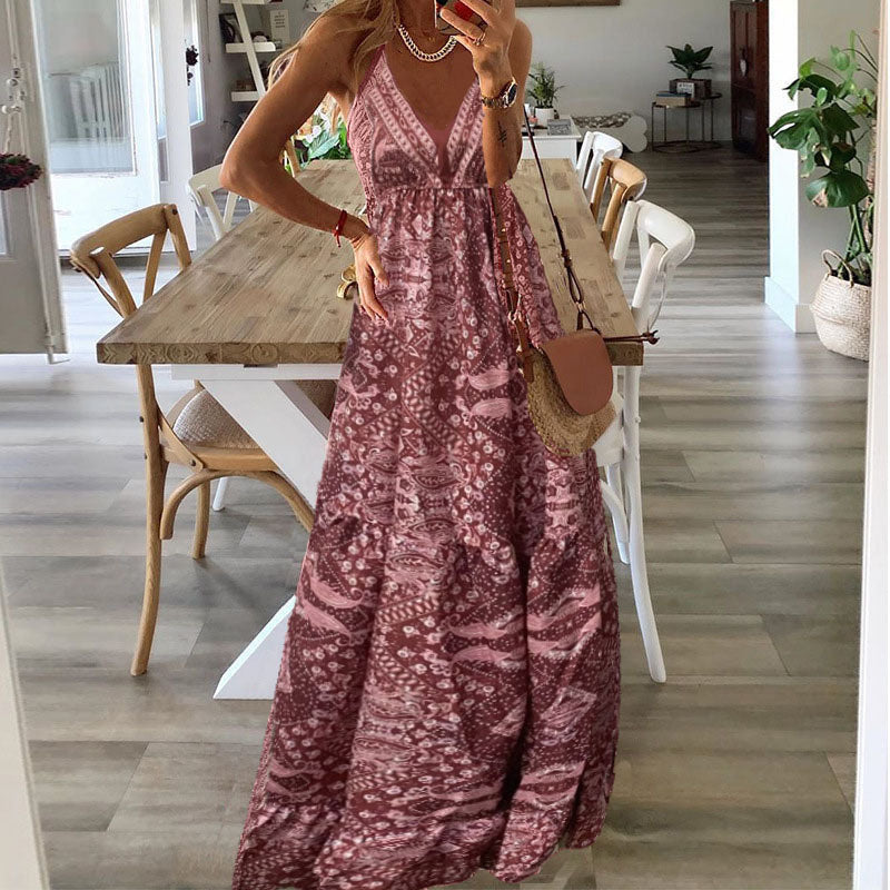 Pearl | Boho Maxi Sundress Halter V-Neck