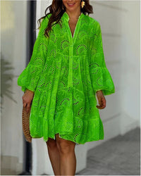 Maxine | Boho Mini Dress Button Front