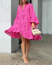 Maxine | Boho Mini Dress Button Front