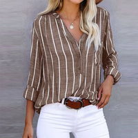 Natalie |  Striped Blouse Button-Front