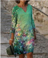 Emma | Floral Dress Notch Neckline
