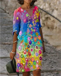 Emma | Floral Dress Notch Neckline
