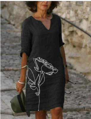 Emma | Floral Dress Notch Neckline