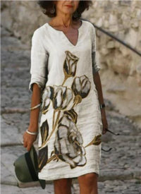 Emma | Floral Dress Notch Neckline