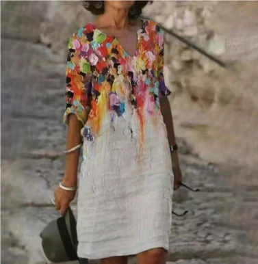Emma | Floral Dress Notch Neckline