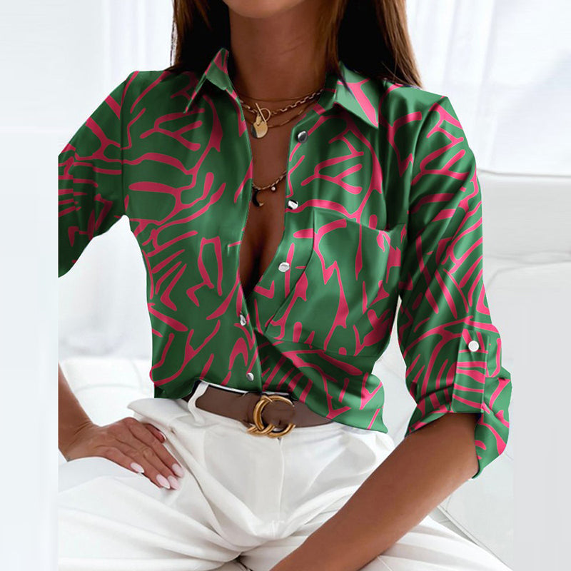 Caroline |  Printed Blouse Long Sleeves