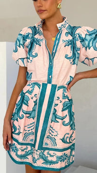 Joy | Mini Sundress Floral Puff Sleeve