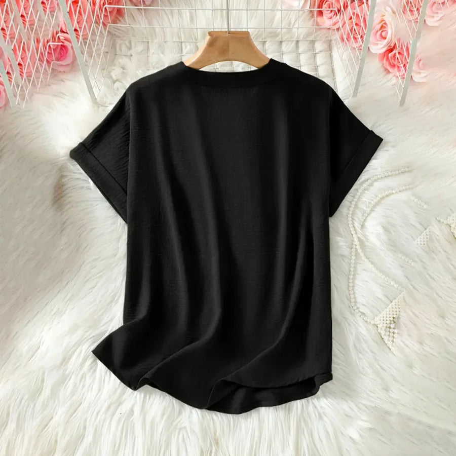 Veronica | Tunic Blouse Notched V-neck