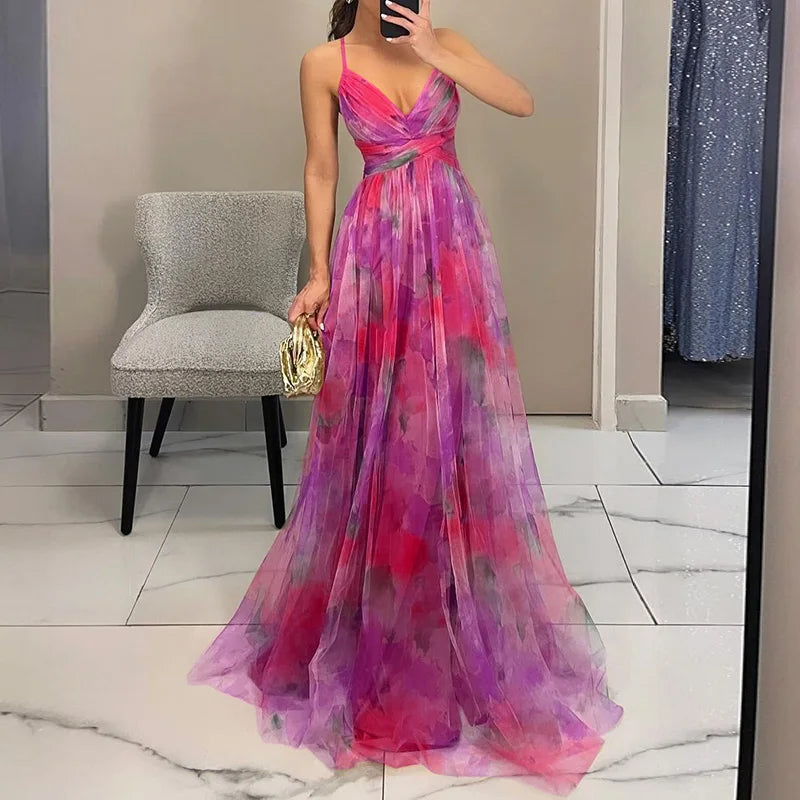 Lucia | Wedding Guest Maxi Dress Pleated Floral