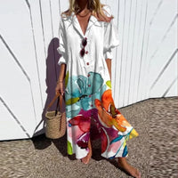 Molly | Floral Maxi Dress Long Sleeve V-Neck