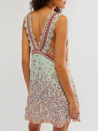 Ophelia | Boho Mini Sundress Lace Floral