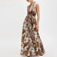 Wren | Halter Maxi Dress Smocked Floral
