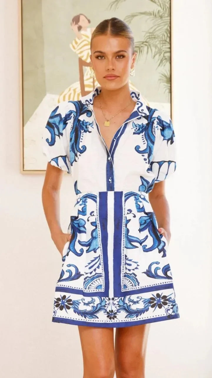 Joy | Mini Sundress Floral Puff Sleeve