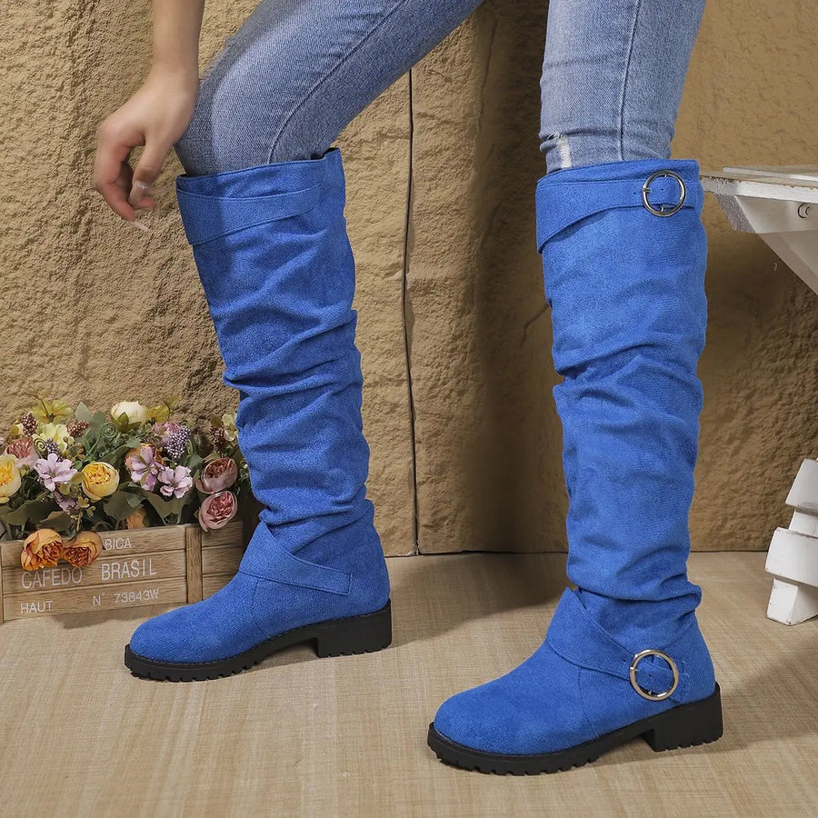 Rachel | Orthopedic Knee-High Boots with Ring Buckle Accents