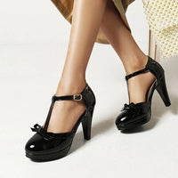 Genevieve | Comfortable Heels Orthopedic Cone T-Strap