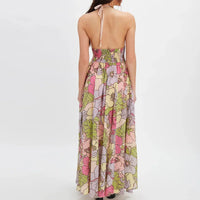 Wren | Halter Maxi Dress Smocked Floral