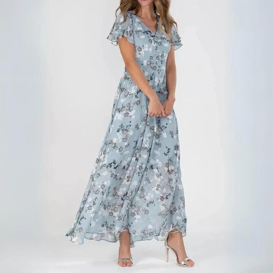Grace | Wedding Guest Maxi Dress Tiered V-Neck