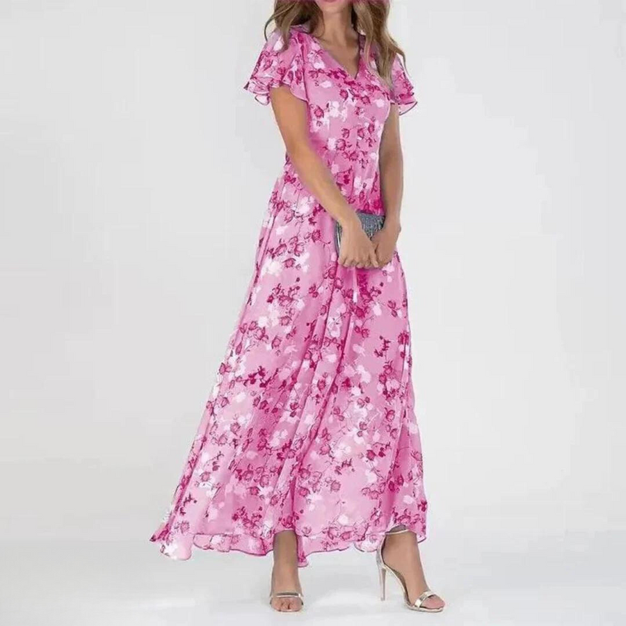 Miranda | Wedding Guest Dress Floral V-Neck
