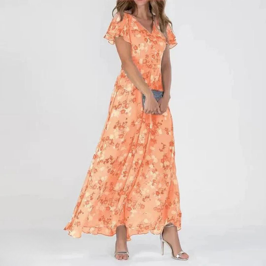 Grace | Wedding Guest Maxi Dress Tiered V-Neck
