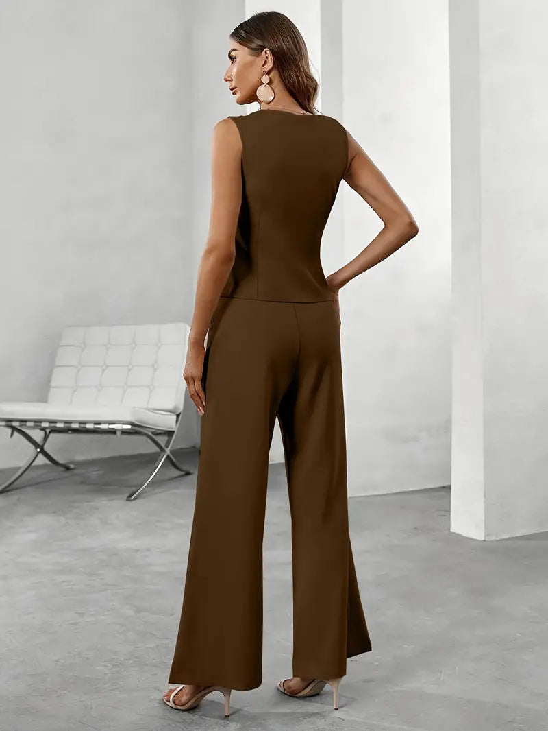 Mckenzie | Sleeveless Vest & Wide-Leg Pants