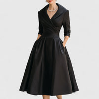 Lorraine | Wrap A-Line Midi Dress Long Sleeve